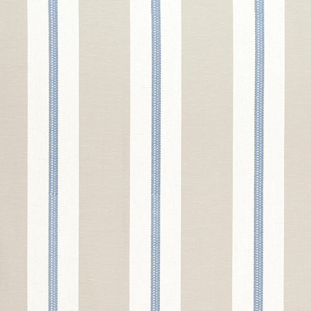 Anna French ALDEN STRIPE EMBROIDERY Sky Fabric