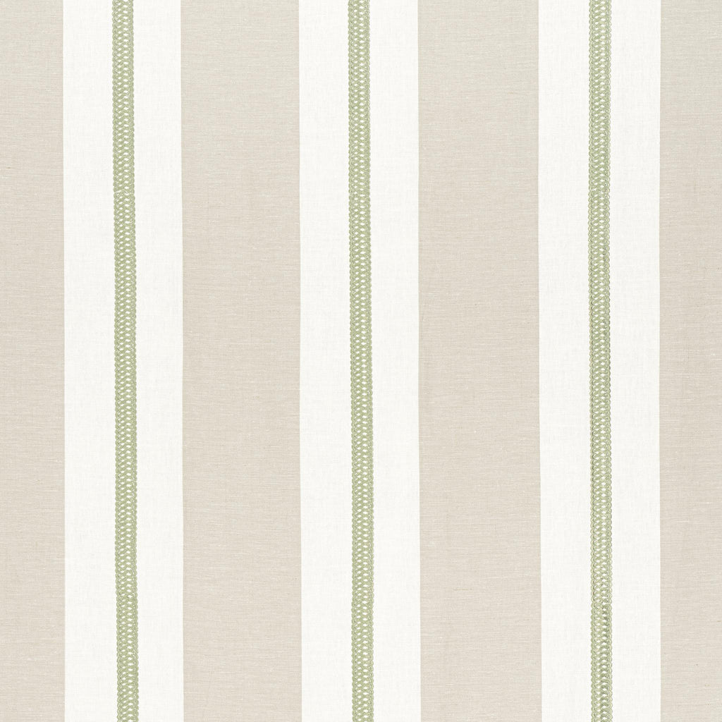 Anna French ALDEN STRIPE EMBROIDERY Sage Fabric