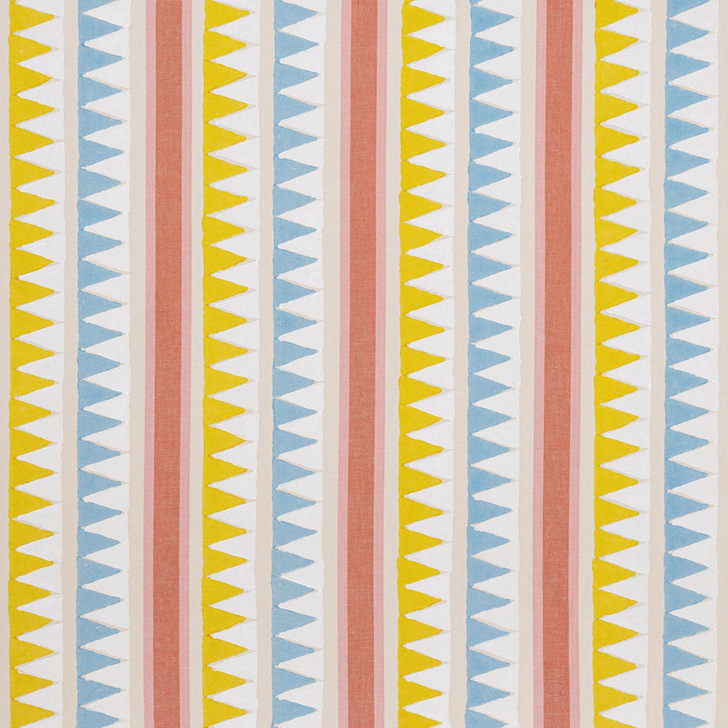 Thibaut LOMITA STRIPE Coral and Yellow Fabric