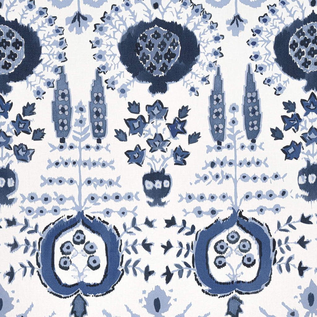 Thibaut MENDOZA SUZANI Blue and White Fabric