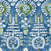 Thibaut Mendoza Suzani Blue And Green On Navy Fabric