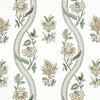 Thibaut Ribbon Floral Green Fabric