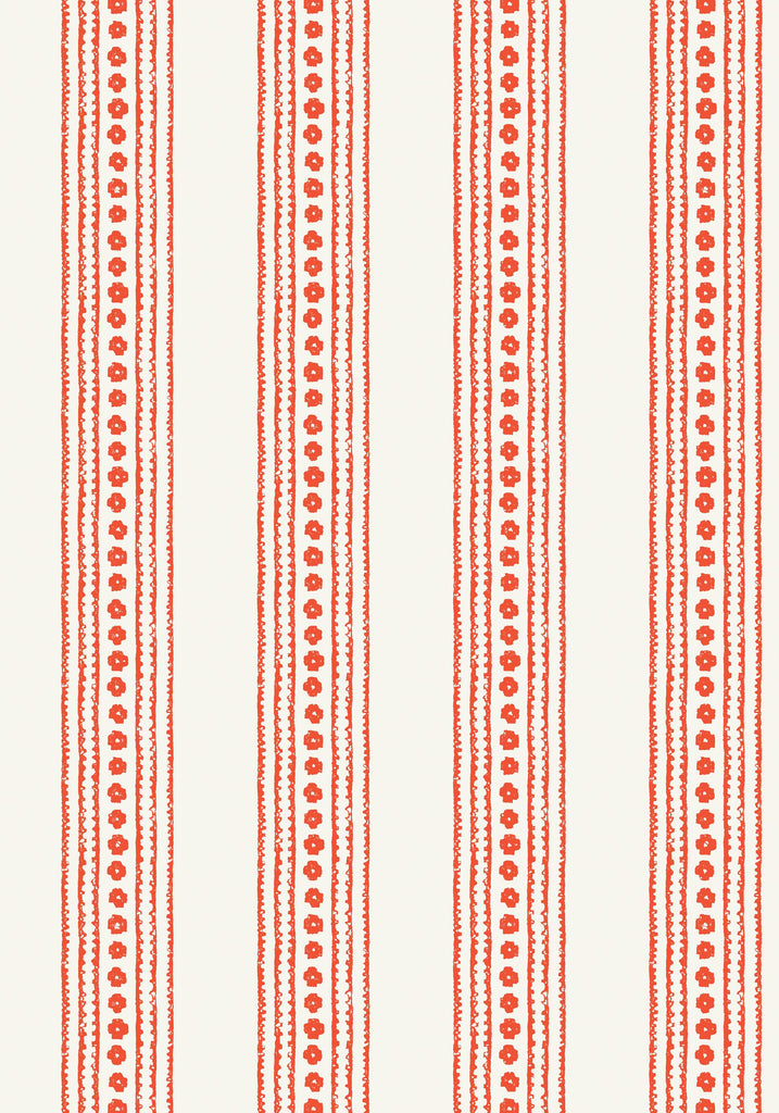 Thibaut NEW HAVEN STRIPE Coral Wallpaper