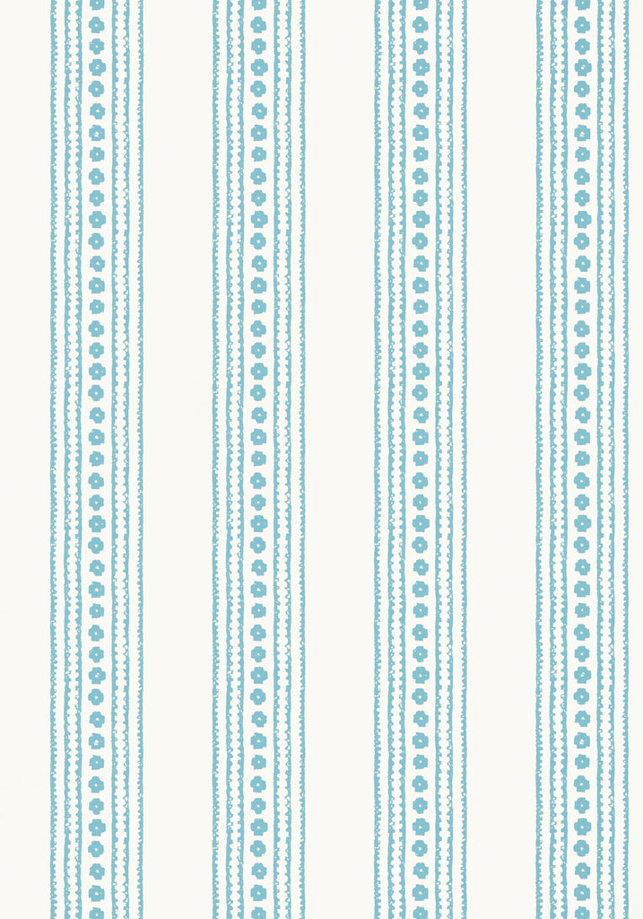 Thibaut NEW HAVEN STRIPE Turquoise Wallpaper