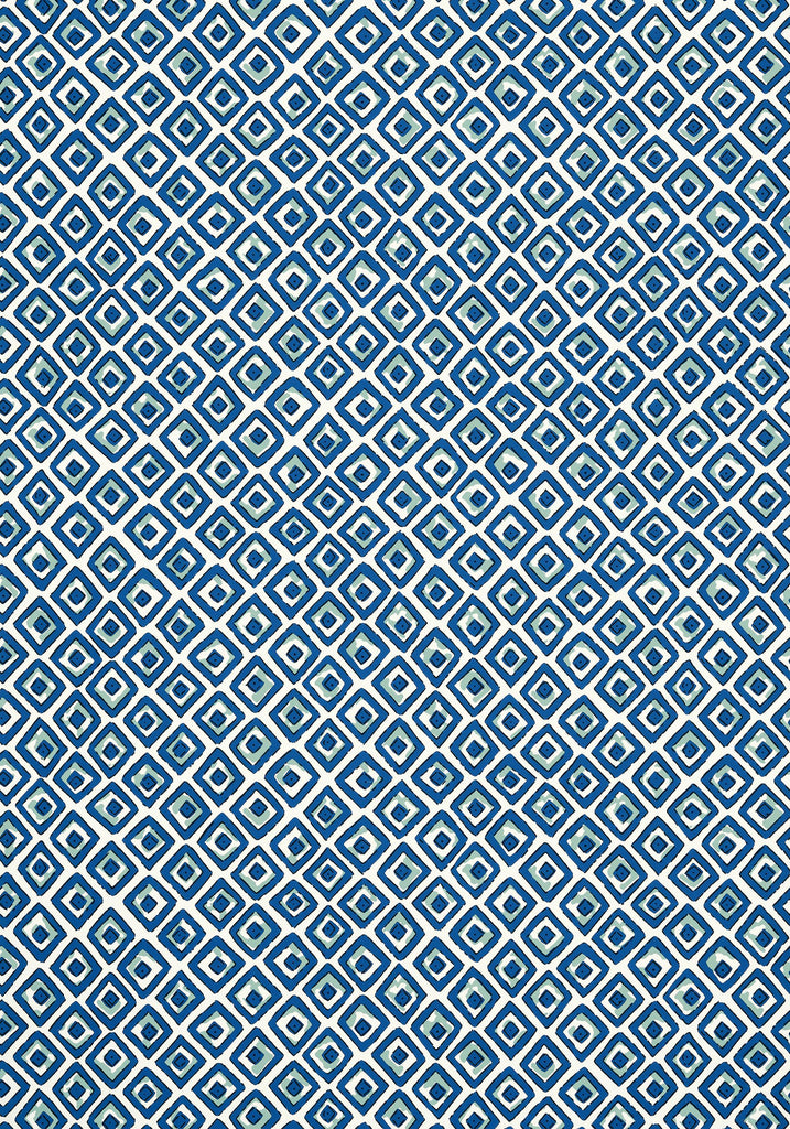 Thibaut INDIAN DIAMOND Blue and Turquoise Wallpaper