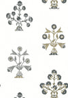 Thibaut Indian Flower Black And White Wallpaper