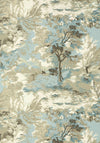 Thibaut Lincoln Toile Beige And Spa Blue Wallpaper