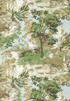 Thibaut Lincoln Toile Green And Beige Wallpaper