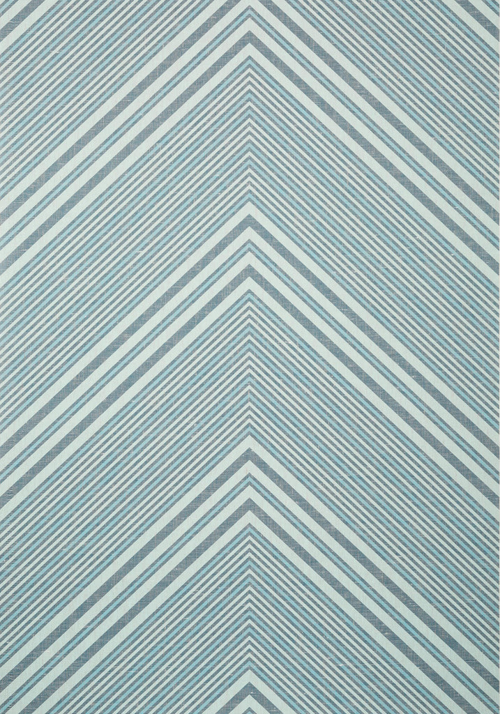 Thibaut ELEVATION Navy and Aqua Wallpaper