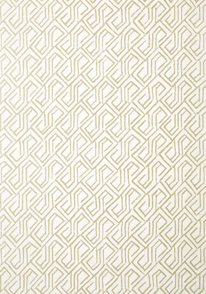 Thibaut TORTONA Metallic Gold on Cream Wallpaper