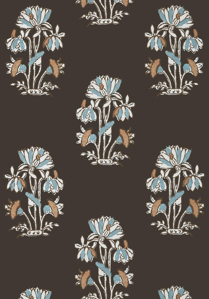 Thibaut LILY FLOWER Black Wallpaper