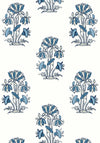 Thibaut Lily Flower Blue And White Wallpaper