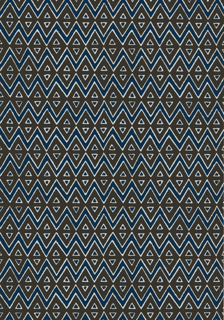 Thibaut TIBURON Brown and Navy Wallpaper