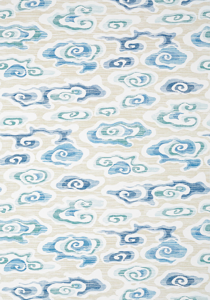 Thibaut CLEAR CLOUDS Beige and Blue Wallpaper