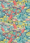 Thibaut Heron Stream Coral And Aqua Wallpaper