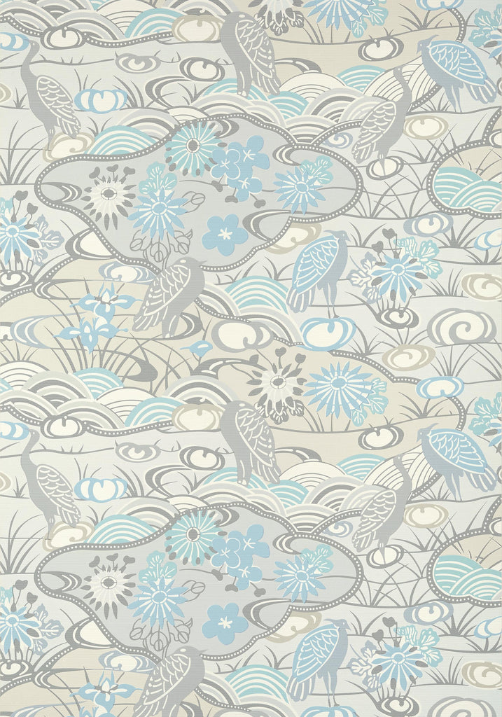 Thibaut HERON STREAM Soft Blue Wallpaper