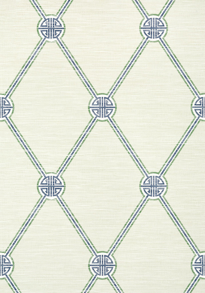 Thibaut TURNBERRY TRELLIS Beige and Green Wallpaper