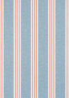 Thibaut Canvas Stripe Blue And Coral Wallpaper