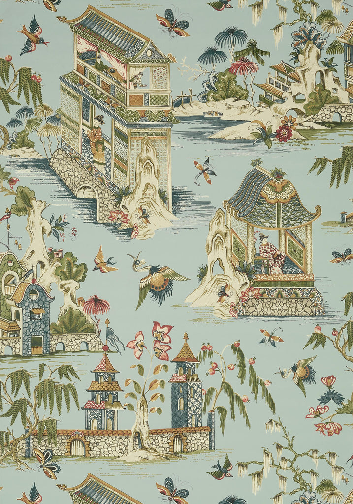 Thibaut GRAND PALACE Mist Wallpaper