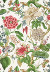 Thibaut Hill Garden Coral And Green Wallpaper