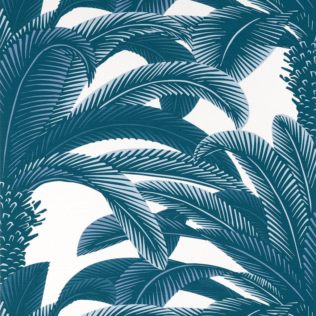 Thibaut QUEEN PALM Navy Wallpaper