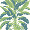 Thibaut Banana Tree Green And Blue Wallpaper