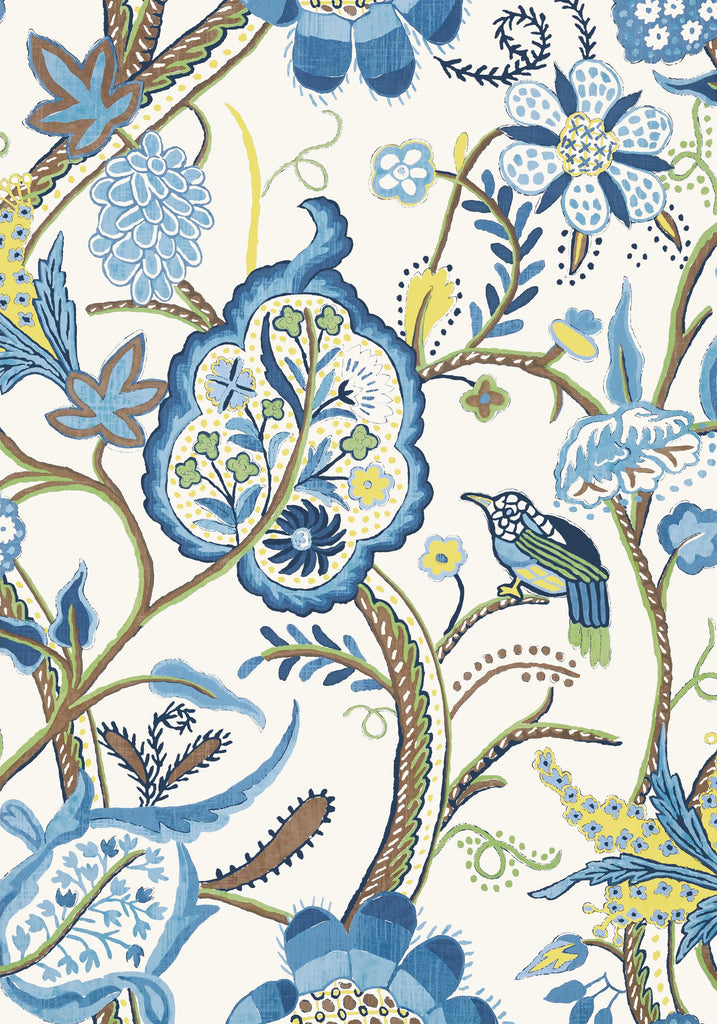 Thibaut WINDSOR Blue and Yellow Wallpaper