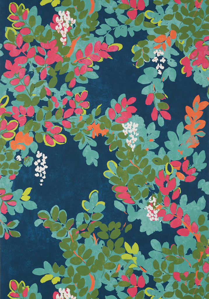 Thibaut CENTRAL PARK Navy and Pink Wallpaper