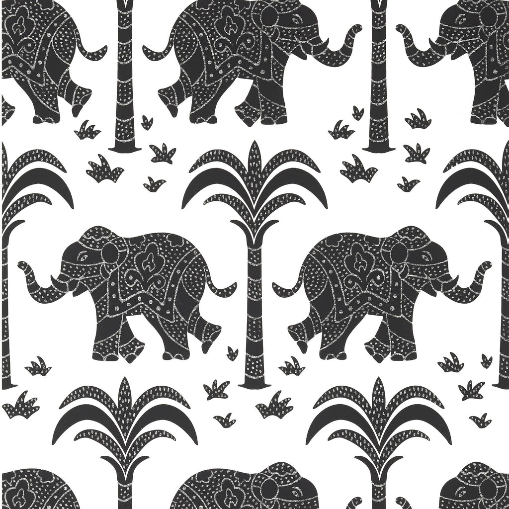 Thibaut ELEPHANT Black Wallpaper