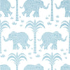 Thibaut Elephant French Blue Wallpaper