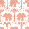 Thibaut Elephant Coral Wallpaper