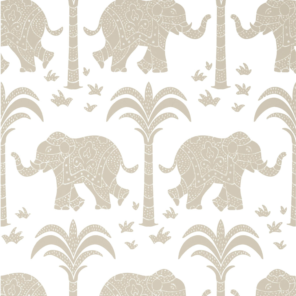 Thibaut ELEPHANT Beige Wallpaper