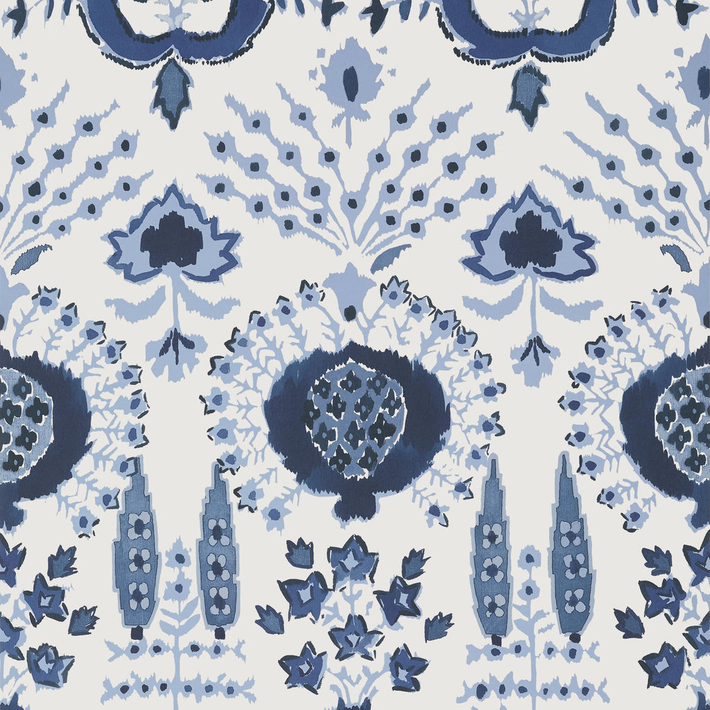 Thibaut MENDOZA SUZANI Blue and White Wallpaper