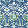 Thibaut Mendoza Suzani Blue And Green On Navy Wallpaper