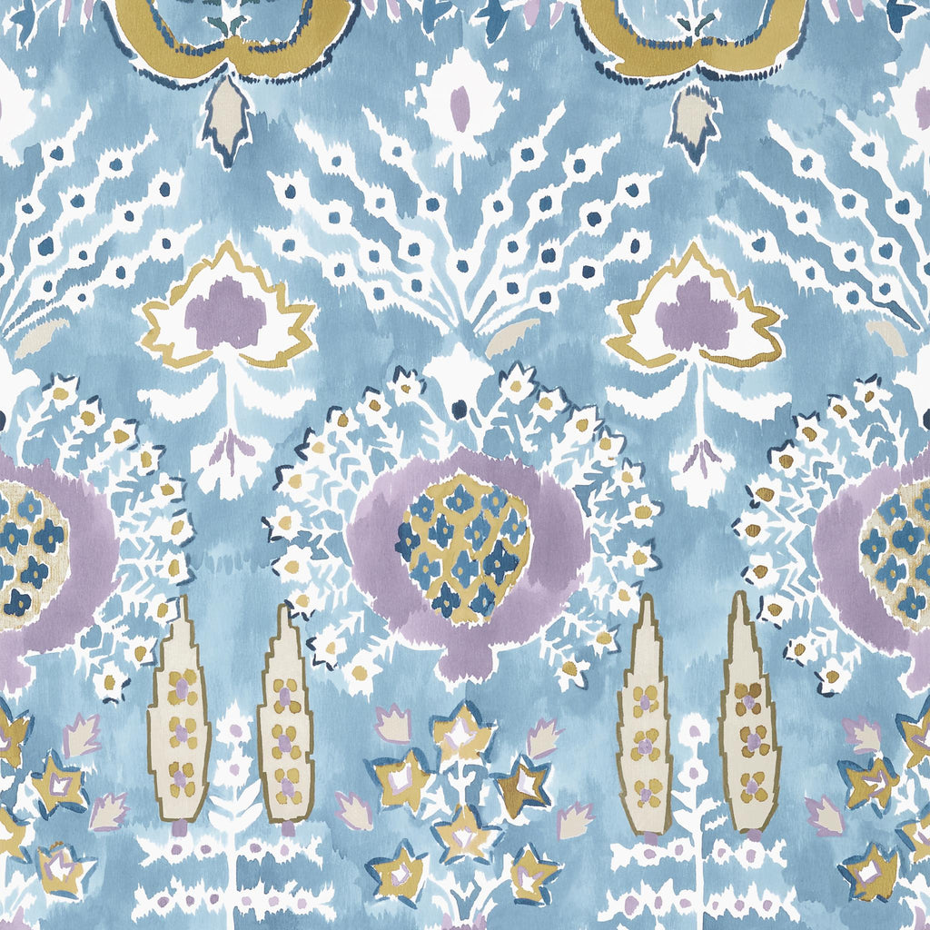 Thibaut MENDOZA SUZANI French Blue and Lavender Wallpaper