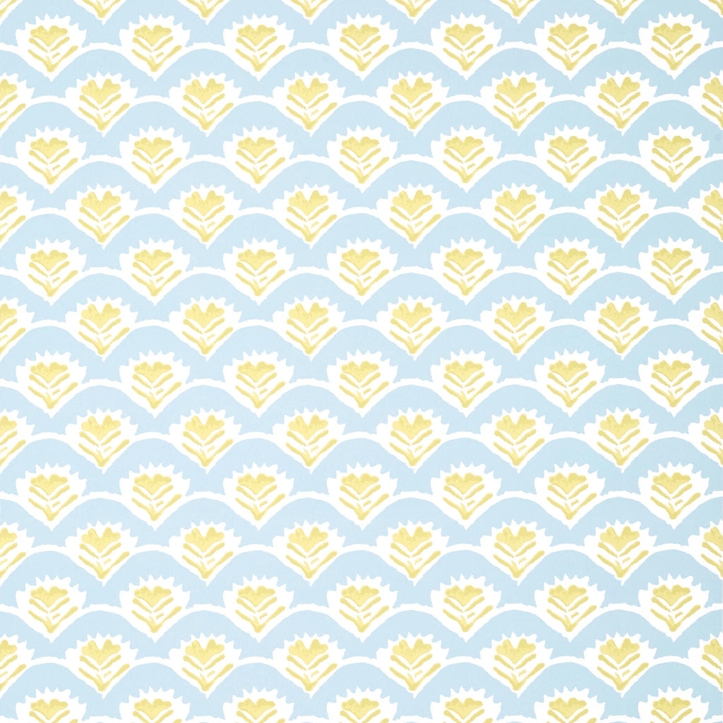 Thibaut EMILY Yellow and Blue Wallpaper