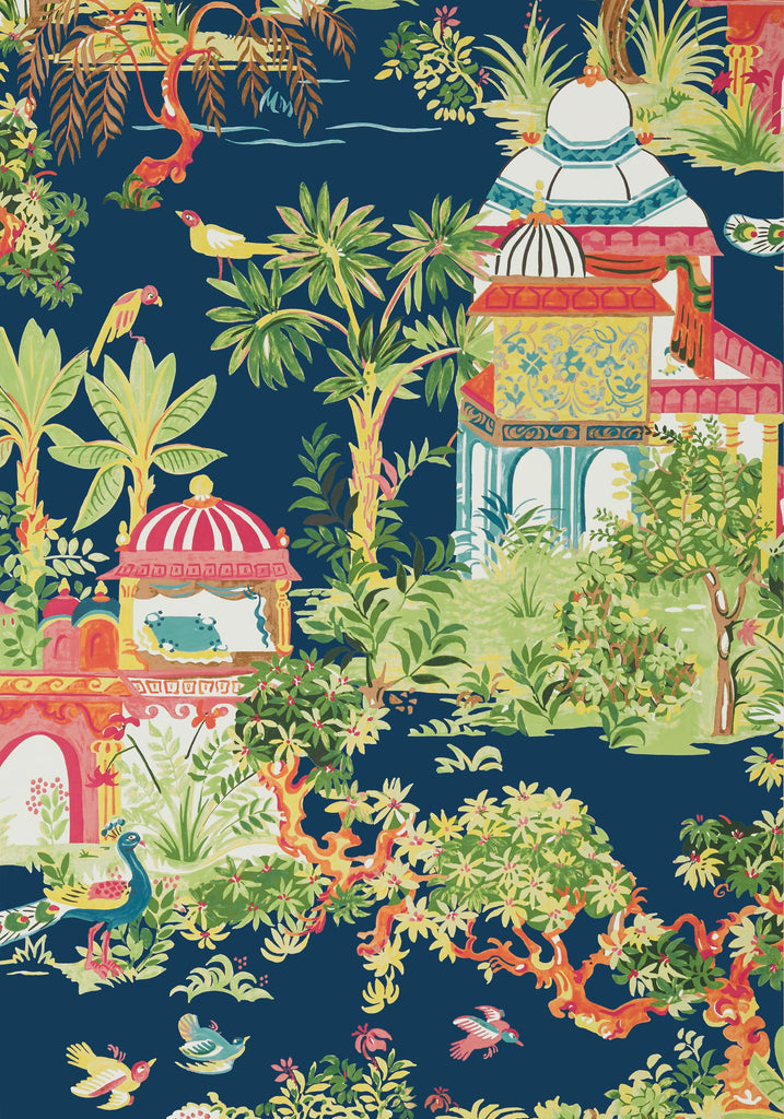 Thibaut MYSTIC GARDEN Navy Wallpaper