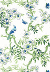 Thibaut Yukio Blue And Green Wallpaper