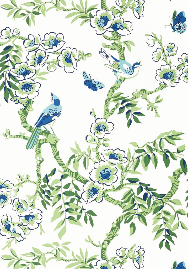 Thibaut YUKIO Blue and Green Wallpaper