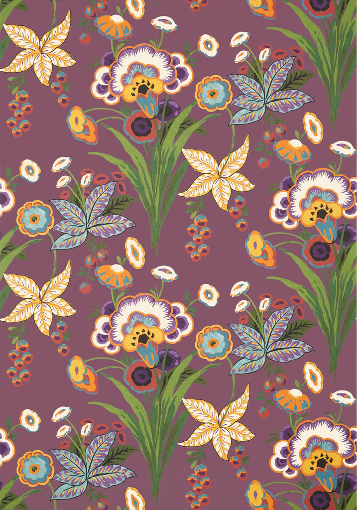 Thibaut PASADENA Plum Wallpaper