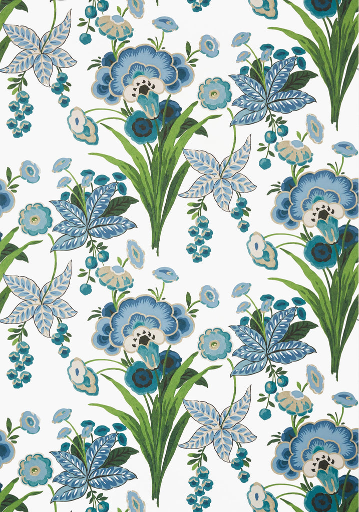 Thibaut PASADENA Blue and Green Wallpaper