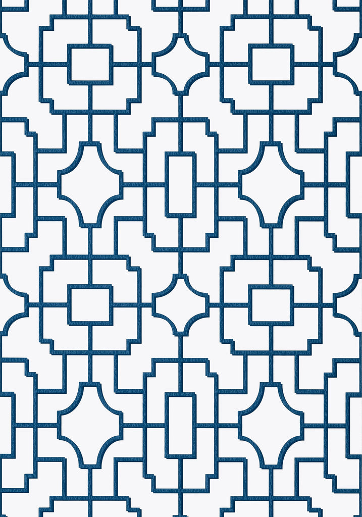 Thibaut FRETWORK Navy Wallpaper