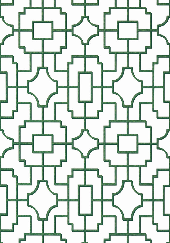 Thibaut FRETWORK Green Wallpaper