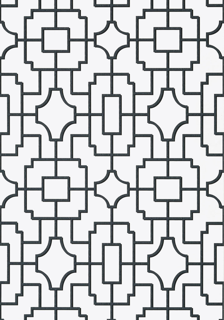 Thibaut FRETWORK Black Wallpaper