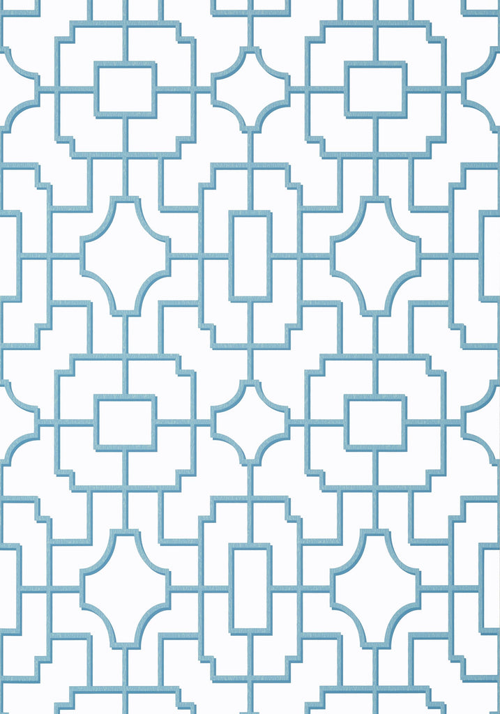 Thibaut FRETWORK Light Blue Wallpaper