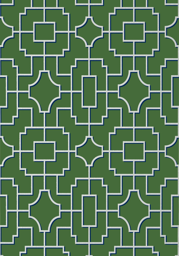 Thibaut FRETWORK Emerald Wallpaper