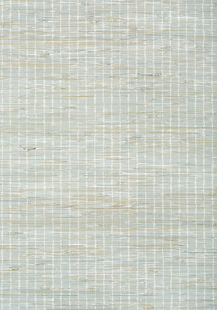 Thibaut SUTTON STRIPE White on Robin's Egg Wallpaper