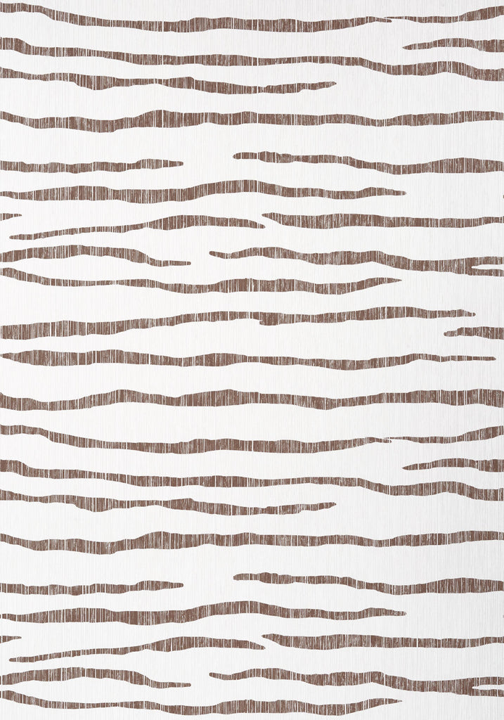 Thibaut SAVANNA Brown and White Wallpaper