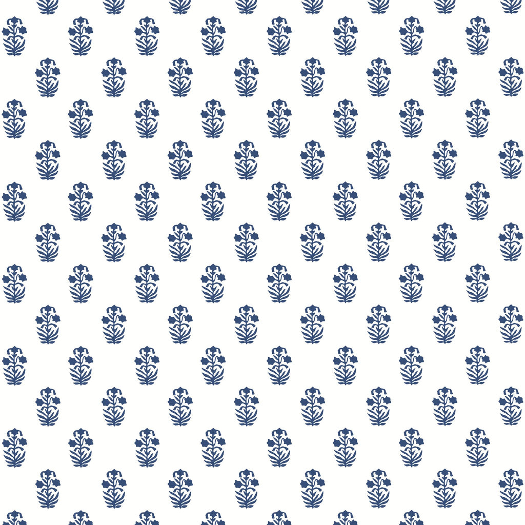 Thibaut CORWIN Navy on White Wallpaper