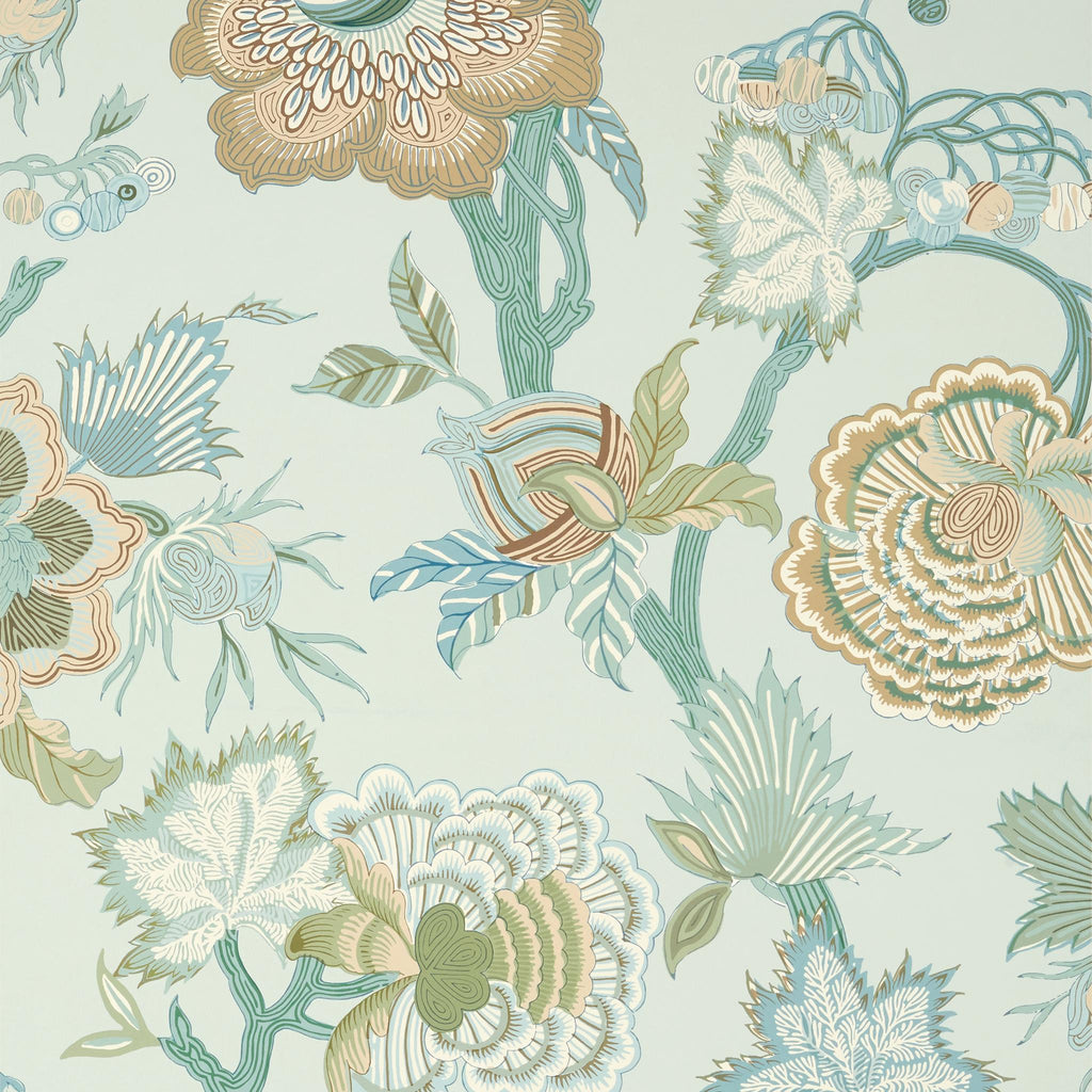 Thibaut INDIENNE JACOBEAN Seaglass and Gold Wallpaper